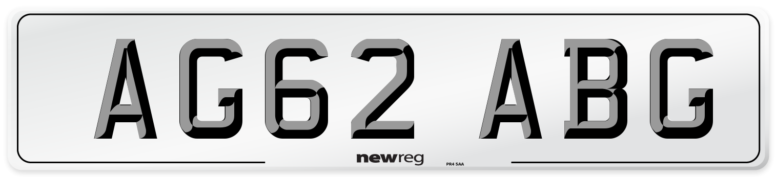 AG62 ABG Number Plate from New Reg